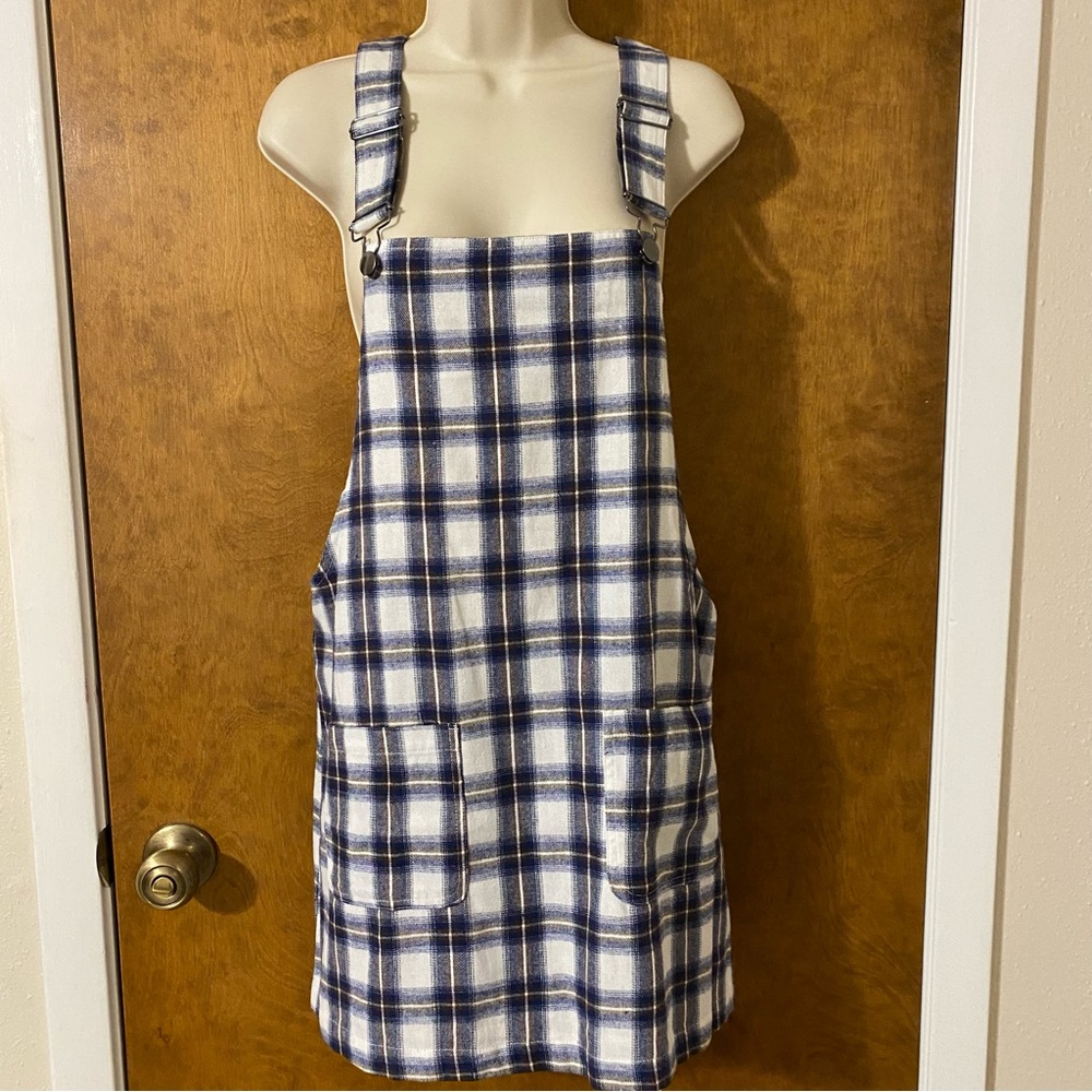 Plaid Overall Dress